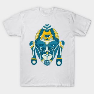 Retro Wave African Mask 7 T-Shirt